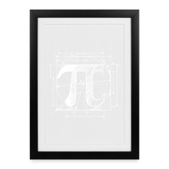 Pi Sketch Math - Framed poster (27 × 37 cm) - black - Front