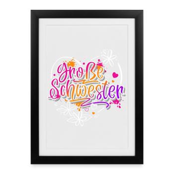 Große Schwester - Gerahmtes Poster (27 × 37 cm) - Schwarz - Vorne