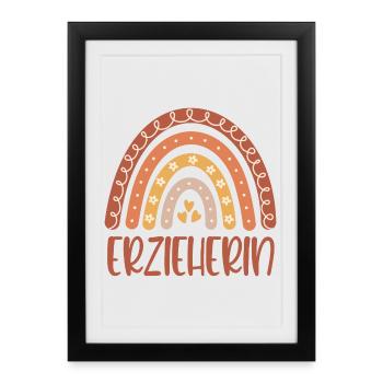 Institutrice de maternelle Regenbogen - Affiche encadrée (27 × 37 cm) - noir - Devant