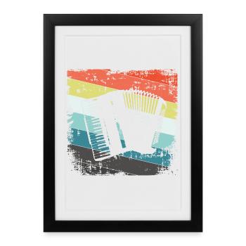Accordion harmonica - Framed poster (27 × 37 cm) - black - Front