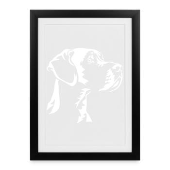 Allemand tête de dogue « Black Edition » - Affiche encadrée (27 × 37 cm) - noir - Devant