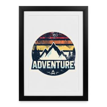 Patch de la Montagne d’Aventure - Affiche encadrée (27 × 37 cm) - noir - Devant