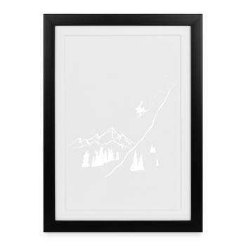 Snowboarders, Winter sports, Mountains, Snowboard, Snow - Framed poster (27 × 37 cm) - black - Front