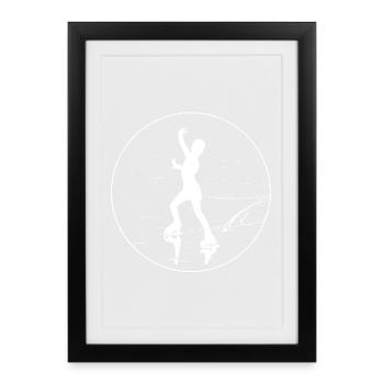 Figure skater, figure skating, figure skating - Framed poster (27 × 37 cm) - black - Front