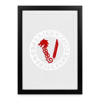 Symbole des Vikings - Affiche encadrée (27 × 37 cm) - noir - Devant