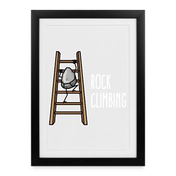 Climbing Free Climbing Mountain Carabiner Climbing Park - Framed poster (27 × 37 cm) - black - Front