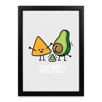 Drôles de crottes de tortilla au guacamole à l’avocat - Affiche encadrée (27 × 37 cm) - noir - Devant