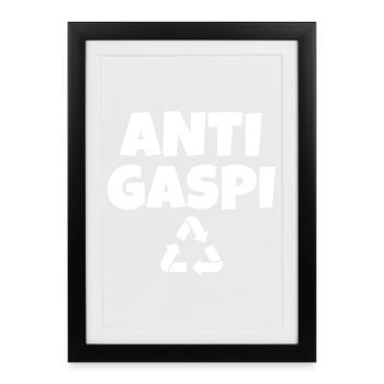 anti-gaspi, anti-gaspillage, recycler - Affiche encadrée (27 × 37 cm) - noir - Devant