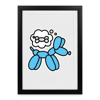 Balloon animal balloon twister balloon dog bone - Framed poster (27 × 37 cm) - black - Front