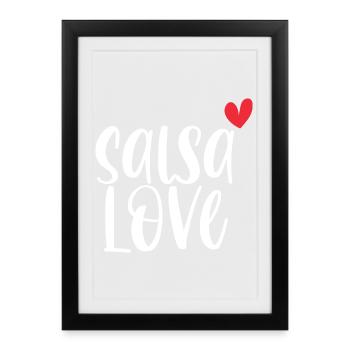 L’amour de la salsa! Cadeau de danse Dancer Latino - Affiche encadrée (27 × 37 cm) - noir - Devant