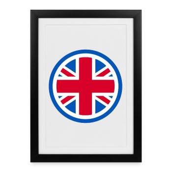 Royaume-Uni - Union Jack - Affiche encadrée (27 × 37 cm) - noir - Devant