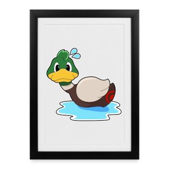 Nage en canard - Affiche encadrée (27 × 37 cm) - noir - Devant