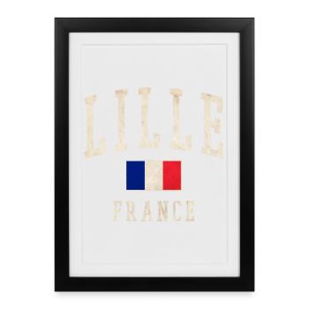 Lille France Vintage Logo - Framed poster (27 × 37 cm) - black - Front