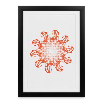 Random patterns rotated and dotted - Framed poster (27 × 37 cm) - black - Front