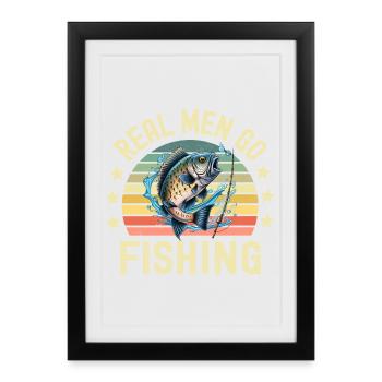 Pêcheur Pêche Pêche - Affiche encadrée (27 × 37 cm) - noir - Devant