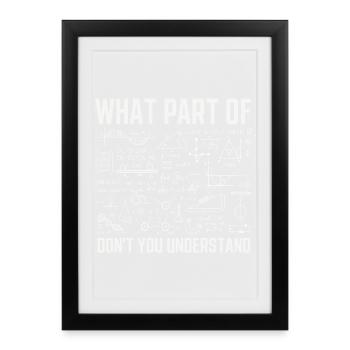 Quelle partie de ne comprenez-vous pas Funny Math - Affiche encadrée (27 × 37 cm) - noir - Devant