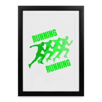 running, jogging, jogging, running, trail running - Framed poster (27 × 37 cm) - black - Front