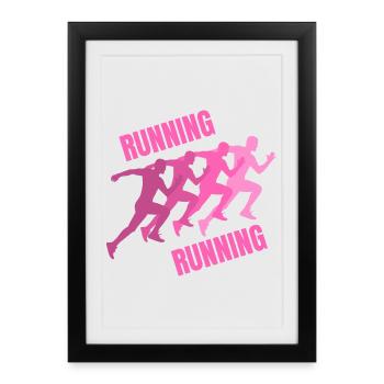 running, jogging, running, jogging - Framed poster (27 × 37 cm) - black - Front