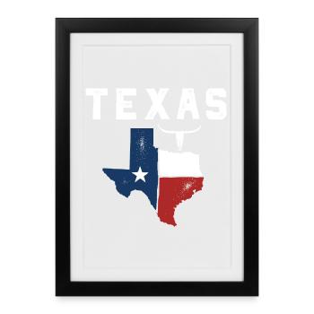 Lone Star State Flag Emblem - Framed poster (27 × 37 cm) - black - Front
