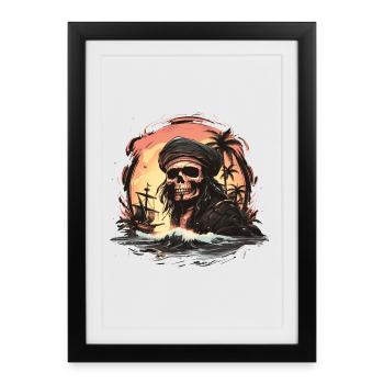 Pirate du crâne - Affiche encadrée (27 × 37 cm) - noir - Devant
