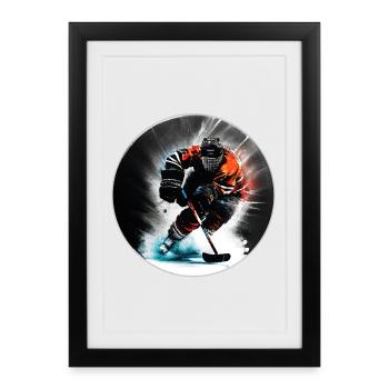 Ice hockey - Framed poster (27 × 37 cm) - black - Front