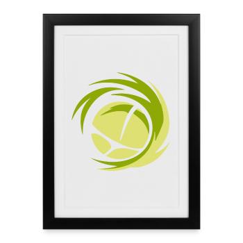 Logo de volleyball minimaliste - Affiche encadrée (27 × 37 cm) - noir - Devant