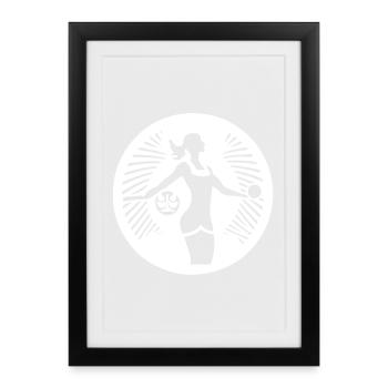 Joueur de volley-ball - Affiche encadrée (27 × 37 cm) - noir - Devant