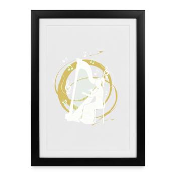 Harpist harp - Framed poster (27 × 37 cm) - black - Front