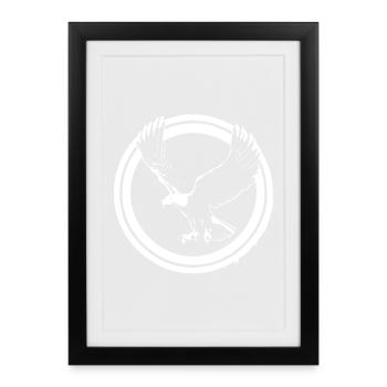 Logo Eagle en rond - Affiche encadrée (27 × 37 cm) - noir - Devant