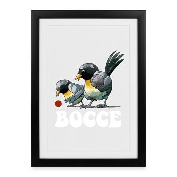 Bocce Player Saying Ball Bird with Jack Bocci - Framed poster (27 × 37 cm) - black - Front