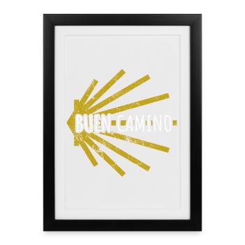 Buen Camino - Camino de Santiago - Pèlerinage - Santiago - Affiche encadrée (27 × 37 cm) - noir - Devant