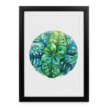 Monstera Mandala - Framed poster (27 × 37 cm) - black - Front