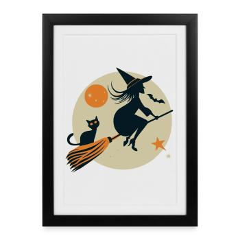 Sorcière - Affiche encadrée (27 × 37 cm) - noir - Devant