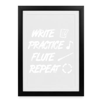 Flutist Quote - Framed poster (27 × 37 cm) - black - Front