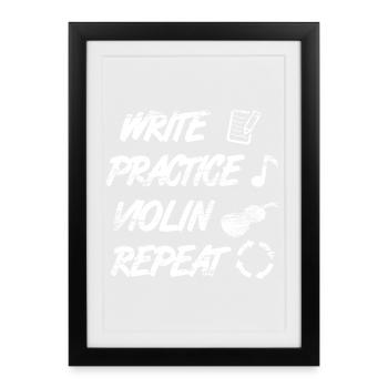Practice writing, repeat violin - Framed poster (27 × 37 cm) - black - Front