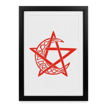 Red Lunar Pentagram - Framed poster (27 × 37 cm) - black - Front