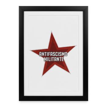Antifascisme militant - Affiche encadrée (27 × 37 cm) - noir - Devant