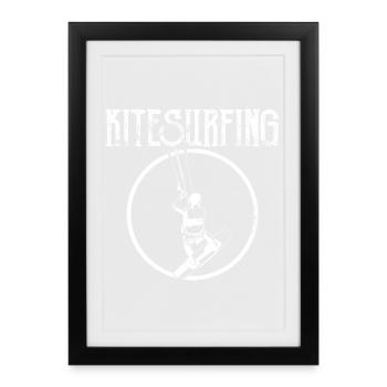 Kitesurf - Affiche encadrée (27 × 37 cm) - noir - Devant