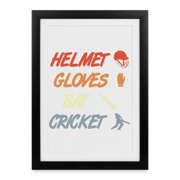 Dicton de cricket - Affiche encadrée (27 × 37 cm) - noir - Devant