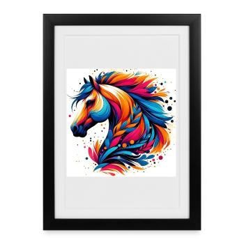 Horse - Framed poster (27 × 37 cm) - black - Front