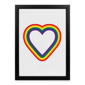 Heart Rainbow Symbol LGTBQ+ Community - Framed poster (27 × 37 cm) - black - Front