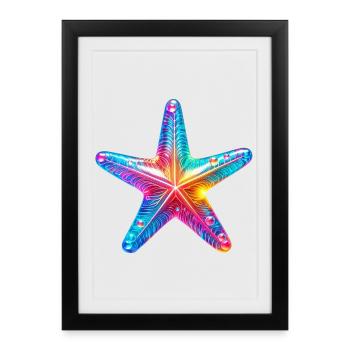 Étoile de mer - Affiche encadrée (27 × 37 cm) - noir - Devant