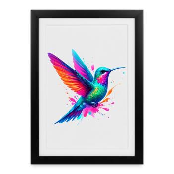 Colibri - Affiche encadrée (27 × 37 cm) - noir - Devant