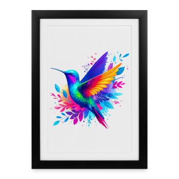 Colibri - Affiche encadrée (27 × 37 cm) - noir - Devant