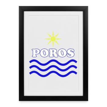 Poros Sun Waves Design - Framed poster (27 × 37 cm) - black - Front