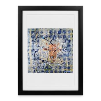 Abstract Animal Portrait with Cow - Framed poster (27 × 37 cm) - black - Front