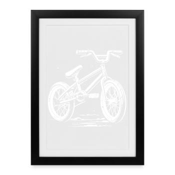 BMX Bicycle Drawing - Framed poster (27 × 37 cm) - black - Front