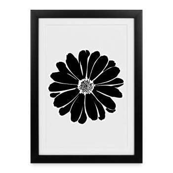 Flower, Black, Flowers, Black, Blossom - Framed poster (27 × 37 cm) - black - Front