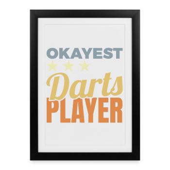 Joueur de fléchettes Okayest - Affiche encadrée (27 × 37 cm) - noir - Devant