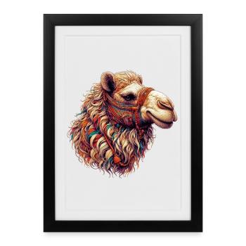 Chameau - Affiche encadrée (27 × 37 cm) - noir - Devant